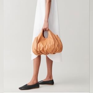 Gathered Butterscotch Leather Hand Bag Shoulder Bag Minimalist